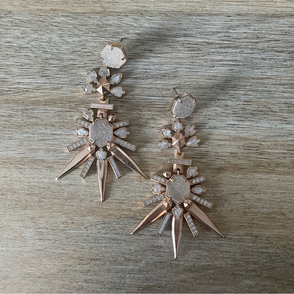 EUC Isadora Rose Gold Iridescent Drusy Statement Earring✨